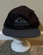 $32 Quicksilver Snapback Cap Hat Allover Black Gray OSFM Print New NWT