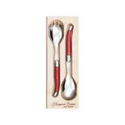 Laguiole Jean Neron Salad Server Set - Red
