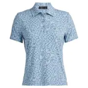 Free Shipping! G/Fore Women's Distorted Check Silky Tech Nylon Golf Polo: Fjord