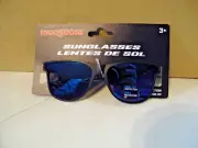 Mongoose Boys Black With Blue Mirror Lenses 100% UV Sunglasses New