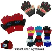 12 pairs Bulk Boy Girl Kids Children ABC Letters Warm Winter Full Gloves Knit