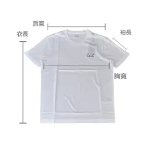 【EMPORIO ARMANI】EMPORIO ARMANI EA7銀字LOGO純棉短袖T恤(展示品/男款/白)