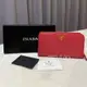 [二手] PRADA 1M1348 桃紅長夾 Saffiano金屬拉鍊 長夾 二手精品