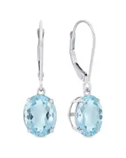 MaxColor 14K 4.00 ct. tw. Aquamarine Dangle Earrings