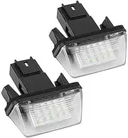 FIQOME License Plate LED Light 2pcs 18 LED Left Right Car License Plate Light Lamps, for Citroen, C3 C4 C5, for 206 207 306 307 308.-for c3 number plate light grand c4 picasso c3 phase 1 Car Number Pl
