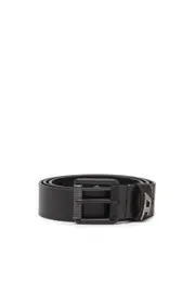 [Diesel] Diesel - Shiny leather belt with logo loop - Belts - Man - Black 90 Black