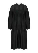 Merlette Elysium Tiered Cotton Midi Dress - Black - M (UK12 / M) M (UK12 / M)