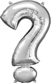 Silver Question Mark ? Foil Balloon 86cm