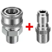 Adapter Kit Pressure Washer Adapter Stainless Steel 5000 PSI For Connect Hoses