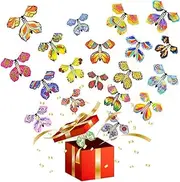 Chenkaiyang 20pcs Magic Flying Butterfly, Wind Up Butterfly Toy Bright Colors Elastic Band Flying Butterflies Toy Surprise Gift for Wedding Birthday Party