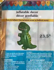 Dinosaur - Foil Inflatable Balloon One Green Tyrannosaurus 23.5" Easy To Inflate