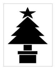 Christmas Tree Stencil With Star Art Deco Design 8" x 10" Reusable Sheet S1193