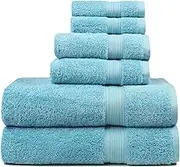 Trends Alley Bourgeois Luxury Bath Towel Set (Pack of 6) | 2 Bath Towels, 2 Hand Towels & 2 Washcloths | 100% Combed Cotton (600 GSM) | Ultra-Soft & Absorbent | Quick-Drying & Durable | Earth-Friendly