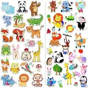 2 Sheets 48 PCS Jungle Animals Window Clings Stickers for Kids Window Gel Clings Window Decals Decorations Classroom Nursery Home Zoo Animals Party Supplies Decorations (2 Sheets)