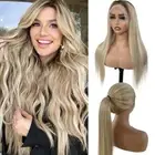 Ombre Blonde Human Hair 13x6 HD Lace Frontal Wig 18 Inch with Baby Hair 150% ...