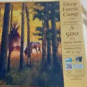 Deep Forest Camp Jigsaw Puzzle 500 Pc. Eco-Friendly Soy-Based Ink Recycled Board
