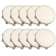 10X 8 Inch Handheld Tambourine Drum Musical Percussion Instrument for Party KTV