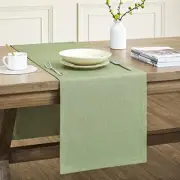 Basic Linen Style Table Runner, 14 x 72 Inch Rustic 14x72 Inch Sage Green