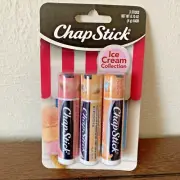1 pk ChapStick Lip Balm Limited Edition 3 Sticks Ice Cream Collection NIP Sealed