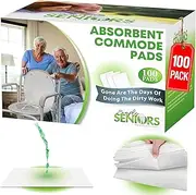 Commode Pads - 100 Super Absorbent Pads for Bedside Commode Liners for Seniors