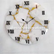 Modern White Agate Wall Clock Bedroom Wall Hanging Clock Christmas Gifts For Her
