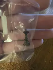 Dollhouse Miniatures Spike Candlestick With Candle by Clare Bell 1729 Antique