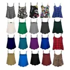 Womens Plain Swing Vest Sleeveless Top Strappy Cami Ladies Plus Size Flared 8-26