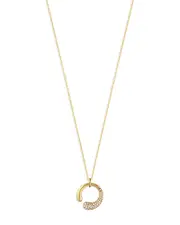 Georg Jensen 18K Yellow Gold Diamond Pave Mercy Small Pendant Necklace, 17.72