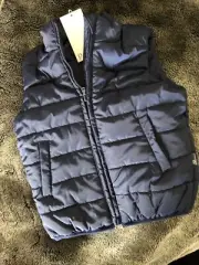 Boys size 1 Puffer Vest new RP $29.95 Snuggly Warm Pumpkin Patch Navy Kids