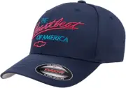 The Heartbeat of America Retro Chevy Flexfit L/XL Emb. Navy Cap Fashion Colors