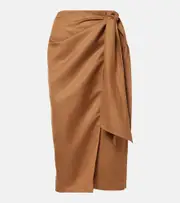 [Max Mara] Max Mara Linen and silk wrap skirt UK 6 brown