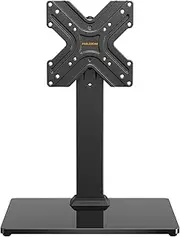PERLEGEAR Universal TV Stand Base, Swivel Table Top TV Stand for 13-43 Inch Flat/LCD/LED TVs, Height Adjustable Monitor Mount Stand with Tempered Glass Base VESA 200x200mm Holds up to 99lbs,PGTVS16