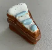 Original mini handmade glazed clay birthday cake slice charming gift curio