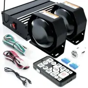 400W 12V 20 Tone Emergency Siren PA System, Slim Speaker Horn with Wireless H...