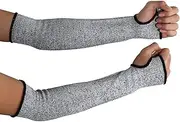 [Generic] Cut Resistant Arm Sleeves, Level 5 Protection, Thumb Slot Design, UV Protection, Grey, 1 Pair