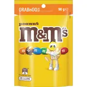 M&M's Peanut Milk Chocolate GrabnGo Snack Bag 90g
