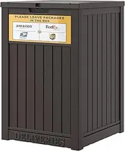 LHBGO Package Delivery Box for Outside with Sign, 48 Gallon Storage with Lockable Secure, Outdoor Package Drop Container