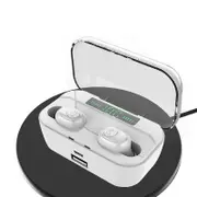 G6S TWS Wireless bluetooth Earphone 3500mAh Power Bank CVC8.0 Noise Cancelling IPX7 Waterproof Headphone with Mic WHITE COLOR