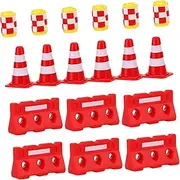 Milisten 36pcs Educational Traffic Mini Traffic Cones Fences Buckets for Enhances Hand Eye Coordination Birthday Learning Play