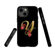 For Apple iPhone 13 mini Case, Armour Back Cover, Embellished Letter Y