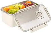 Stainless Steel Bread Keeper, Storage & Crisper Boxes, Bread Box with Airtight Lid Large Capacity Time Recording Food Container Bento Box for Home Kitchen Countertop (Beige)