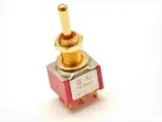 Switch Mini Toggle ON ON 2 way DPDT GoldGold Tiaway