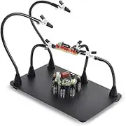 Magnetic Helping Hands Third Arm Soldering Work Station | EXtra Large & Heavy Duty Base Plate | 5 Flexible Arms with Precision 360 Degree Alligator Clip