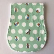 Handmade Baby Burp Cloth ~ Peter Rabbit Print - Green