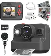 Yehtta Kids Camera Instant Print, Christmas Birthday Gifts for 3-12 Year Old Boys Girls, 2.4in Screen 1080P Kids Digital Camera Toys for Kids Age 3 4 5 6 7 8 9 10 with 3 Rolls Print Paper 32G Card