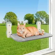 Cat Window Hammock with Powerful Suction Cups-Foldable Cat Window Perch with Braced Frame-23.6"x 11.2" Cat Window Bed for Large Heavy Cats Indoor