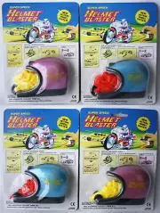 4X VINTAGE 90'S HELMET BLASTER SUPER SPEED MOTORCYCLE F1 CAR LAUNCHER NEW !