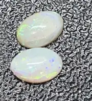 Natural White Opal Faceted .29 Crt Oval Shape 6x3.5 MM Pair In Loose Peru