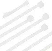 uxcell Cable Zip Ties 16 Inch, 100 Pcs Self-Locking Nylon Wire Tie Wraps Heavy Duty Cord Management with 50 lbs Tensile Strength for Indoor and Outdoor, White (0.1"W)
