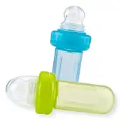 Nuby 2pk EZ Squee-Z Silicone Self Feeding Baby Food Dispenser, 2-Pack